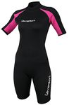 Lemorecn Wetsuits Womens Neoprene Diving Suit 3mm Shorty Jumpsuit(3045-12)