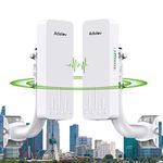 Wireless Bridge with 2 Bracket Mounts, 3KM 5.8G Point to Point Outdoor CPE, Adalov CPE660 Long Range WiFi Bridges for PtP/PtMP with 14DBi High Gain Antenna, PoE Adapter, 2 RJ45 Ethernet Port, 2 Pack