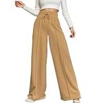 Women's Joggers Pants Straight Leg Running Sweatpants Drawstring Jogging Pants Plain Tracksuit Bottoms Workout Trousers Gym Yoga Sweatpants with Pockets (E-Gold, L)