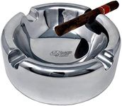 Prestige Import Group Lexington Smokin Ash 4 Recessed Cigar Rests Desktop Polished Aluminum Ashtray