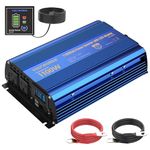 Power Inverter 1100 watt DC 12V to AC 120V Modified Sine Wave 1000w Inverter with LCD Display Remote Control 2AC Outlets Dual 2.4A USB Ports for Car RV Truck Boat by VOLTWORKS