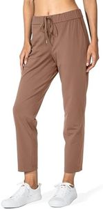 G Gradual Women's Pants with Deep Pockets 7/8 Stretch Sweatpants for Women Athletic, Golf, Lounge, Work (Mocha, Medium)