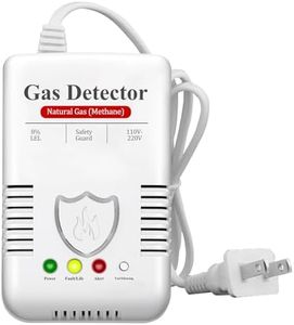 High Precision Natural Gas Detector & Combustible Alarm - Plug and Play with Advanced Chip Technology, 85dB Alarm for Methane, Propane, Ethane, LPG, and LNG - Ideal for Home and Kitchen Safety