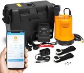 Briidea Battery Backup Sump Pump System for Basement, 12V Battery Compatible (Battery Not Included), Dual 2.4G/5G WiFi Monitoring, Electronic Water Level Sensor, Smart Alarm System