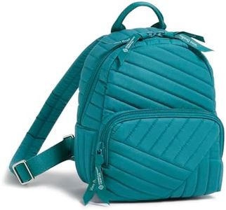 Vera Bradley Women's Cotton Mini Backpack Purse Bookbag, Forever Green, One Size