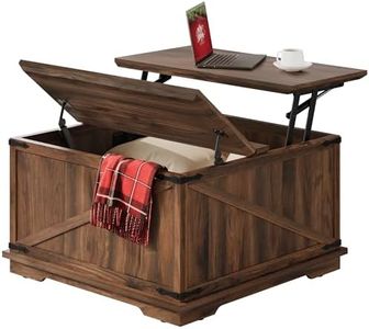 DWVO 3-Piece Coffee Table Set, Farmhouse Coffee Table & 2 End Tables, Wood Center Table with Large Hidden Storage,Sofa Side Table with Charging Station and LED Lights, Reclaimed Barnwood