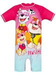 PAW PATROL Bathing Suit | Girls One Piece Rash Guard Swimsuit | Girls Swim Suit | Pink 4