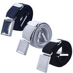 AWAYTR Boy Kids Magnetic Buckle Belt - Adjustable Elastic Children's Belts for Girls, 3 Pieces (Navy blue/Gray/Black)