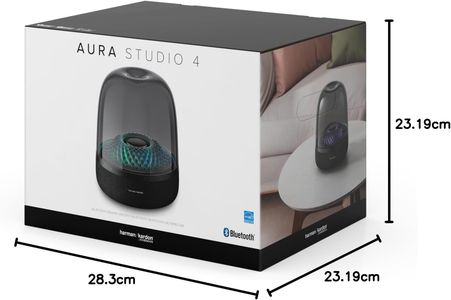 Harman Kardon Aura Portable Bluetooth Speaker, 360° Audio, Black