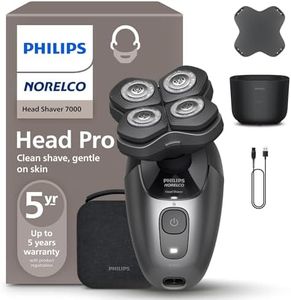 Philips Norelco Head Shaver Pro 7000 Series - Skull Shaver for Men and Women, 360° Flexing Head & ComfortCut Blades for Clean Shave, Gentle on Skin, Model HS7980/40