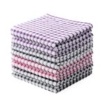 Oeleky 100% Cotton Kitchen Dish Cloths for Washing Dishes, 12x12 Inches Dish Rags, Absorbent Kitchen Cloths Pack of 8, Quick Drying Cleaning Cloths (Mix-3, 12"x12")