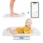 Baby Scale Bluetooth, Baby Weighing Scale, Infant Scale Weight Digital, Pet Scale, Newborn Baby Scale with Hold Function, Blue Backlight, Weight(Max:100kg) and Height Track (Max:70cm) Connect with App