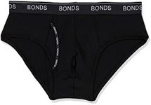 Bonds Mens Underwear Cotton Blend Guyfront Brief,Black (1 Pack),X-Large