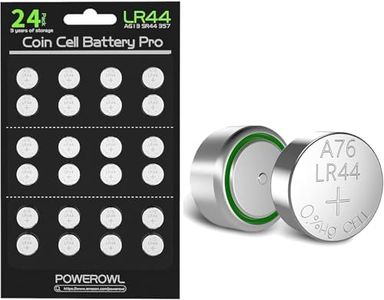 POWEROWL LR44 Batteries 24 Count, High Capacity AG13 357 303 SR44 L1154F A76 Premium Alkaline Battery 1.5V Button Coin Cell Batteries