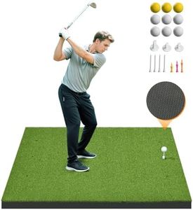 Sturdum 5x4ft Golf Hitting Mat, Top-Notch Artificial Turf, Anti-Slip 36MM Training Practice Mats for Indoor Outdoor, with 9 PU Balls+3 Rubber Tees+7 Golf Tees