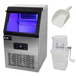 Ice Maker Machine Compact Commercial Countertop Ice Cube Maker Restaurant Home Bar Hotel Kitchen Ice Maker 40KG/24 Hours Large Capacity Cleaning & De-icing Function/FREE Ice Crusher and Ice Scoop