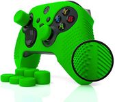 Foamy Lizard SeriesPro Controller Skin for Xbox Series X & S Protector Ergonomic Soft Studded Anti-Slip Silicone Rubber Gel Grip Case, 1 Cover + 8 Raised Thumb Grip Caps (NOT for Elite 1/2) (Green)