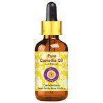 Deve Herbes Pure Camellia Oil (Camellia kissi) with Glass Dropper Natural Therapeutic Grade Cold Pressed 30ml