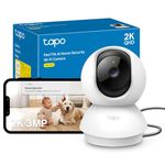 Tapo C210 2K 3MP Pan/Tilt Indoor House Security Camera, WiFi Camera, No Monthly Fee, AI Detection, Baby Camera Monitor, Pet Camera, Dog Camera, 360° View, Night Vision, Works with Alexa & Google