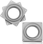 2 Pcs 4 Inch Lazy Susan Turntable Bearings Hardware，Square Rotating Bearing Plate for Serving Trays, Swivel Plate, Kitchen Storage Racks, Craft Table，Heavy Duty Metal Hardware TV Rack Desk Tool