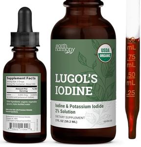 Organic Lugol's Iodine, Iodine and Potassium Iodide 2% Solution 3000 mcg - Liquid Supplement Drops for Thyroid Support for Women & Men, Metabolism Health, Detox Boost - Non-GMO, 395 Servings (2 Oz)