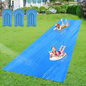 40 x 7.2Ft Slip and Slide for Adults with 3 Bodyboards, Extra Long Heavy Duty Slip n Slide Backyard, Lawn Big Water Slide Tarp for Adults (40 x 7.2 FT)