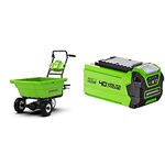 Greenworks Tools 7400007 Cordless Garden Cart, 40 V, Green & Battery G40B2 (Li-Ion 40V 2Ah Fast Charging System Without Self-Discharge Suitable for All Devices and Batteries)