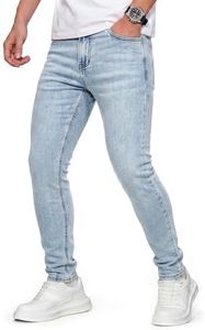 GINGTTO Mens Super Skinny Jeans Slim Fit Stretch Blue Denim Jeans for Men Flex Tapered 30