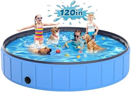 Instraella Extra Large Dog Pool Foldable Plastic Pool for Large Dogs,1mm Durable and Collapsible Pet Bathing Tub Portable Outside Swimming Pool for Kiddie and Dogs (120x20in)