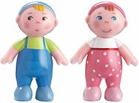 HABA Little Friends Babies Marie & Max - 2.5" Twin Baby Dollhouse Toy Figures (2 Piece Set)