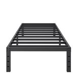 SHLAND Twin Bed Frames, 14 Inch High Metal Platform Bed Frame Mattress Foundation with Steel Slats Support, No Box Spring Needed, No Noise, Easy Assembly