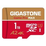 [5-Yrs Free Data Recovery] GIGASTONE 1TB Micro SD Card, 4K Game Pro MAX, MicroSDXC Memory Card for Nintendo-Switch, GoPro, Action Camera, DJI, UHD Video, R/W up to 150/140 MB/s, UHS-I U3 A2 V30 C10