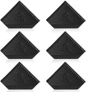3/6 Pieces Leather Bookmarks Handmade Page Marker for Men Women, Faux Leather Page Clips Corner Book Markers for Reader Gift for Writers Bookworm Book Lovers (06-Pack1)