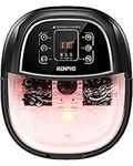 RENPHO Foot Spa Bath Massager, Motorized Foot Spa with Heat and Massage and Jets,Powerful Bubble Jets,Shiatsu Foot Spa Massager Corn Rollers,Relieve Feet Muscle Pain(Black)