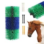 Horse Cattle Scratchers,Universal Livestock Scratching Brush,Horse Scratching Post Pad with 2 Nails,Itch Relief Pad for Animals,Horse Accessories for Horses and Horses Tickling Aid Goat Sheep Cow Pig