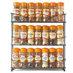 Neo 3 Tier Kitchen Cupboard Cabinet Shelves Shelf Free Standing Jar Spice Rack Holder Storage Organiser (Black)