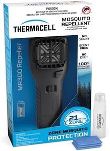 Thermacell MR300 Portable Mosquito Repeller, Scent & DEET-Free, 21m² Protection Zone, Includes 1 Repellent Device + 12-Hour Fuel Cartridge + 3 Mats, Black