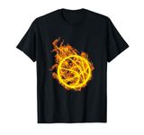 Fire Basketball Ball Flaming Basketball Player T-Shirt