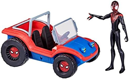 Marvel Spider-Man Spider-Mobile 6 Inch-Scale Vehicle with Miles Morales Action Figure, Marvel Toys for Kids Ages 4 and Up