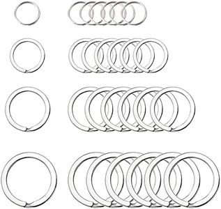 40Pcs Split Key Rings,Stainless Steel Keyrings Dog Tag Ring,4 Sizes (1/2 inch, 3/4 inch,1 inch, 1.2 inch) Key Chain Ring for Craft,Car Keys Organization