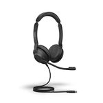 Jabra Evolve2 30 MS Wired Headset, USB-C, Stereo, Black – Lightweight, Portable Telephone Headset with 2 Built-in Microphones – Work Headset with Superior Audio and Reliable Comfort