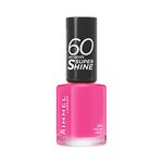 Rimmel 60 Seconds Super Shine Nail Polish, 322 Neon Fest, Quick-Dry Nail Polish, Ultra-Shiny Finish, Easy to Apply, Vibrant Colour, Long-Wearing, Improved Formula, Vegan, 8ml