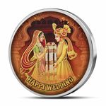 MOHUR Happy Wedding 10 Gm Coloured (999) Pure Silver Coin