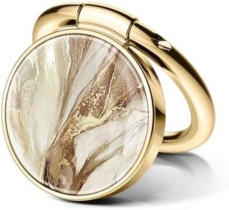 GVIEWIN Marble Cell Phone Ring Holder, Metal Kickstand Grip 360° Rotation Compatible with iPhone 16 Pro Max/15 Plus/14/13/12 Series & Galaxy S25/S24 Ultra and Other Phones(Topaz/Gold)