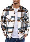 COOFANDY Mens Flannel Shirts Long Sleeve Casual Plaid Shirt Lightweight Fall Jacket