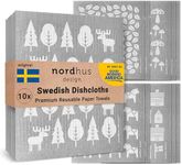 Nordhus Design Swedish Dishcloths,10 Grey Cloths, Made in Sweden - Reusable, Washable Cellulose Cotton Kitchen Cloths - Replace Paper Towels, Wipes, Sponges, Dish Rags