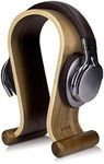 kalibri Wooden Omega Headphone Stand - Universal Headset Wood Hanger - Holder for Gaming Headsets DJ Studio Headphones & Earphone Display - Walnut