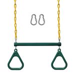 Jungle Gym Kingdom 18 Steel Trapeze Swing Bar with Rings 36 Heavy Duty Chain Swing Set Accessories