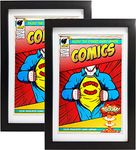 Memory Keeper Comic Book Frame, 2 Pack,Ultraviolet UV Protection, Fits Current Comics up to 6 3/4inch x 10 1/4inch, Wall or Tabletop Display