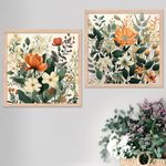 kotart - Floral paintings for home decor, wall hanging frames for living room, bed room, office Set of 2 Multicolo Size- (10x10 inch, C)